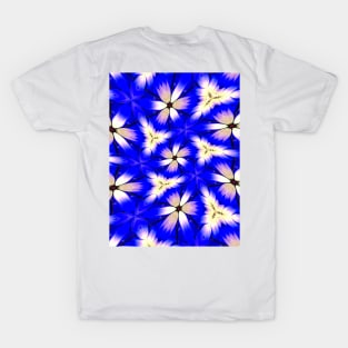 Cute Blue Floral Pattern T-Shirt